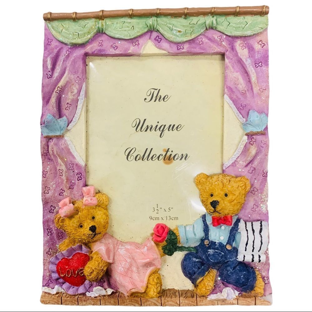 The Unique Collection, Lot of 2 Small, Hand Painted, 3D, Picture Frames + Bonus